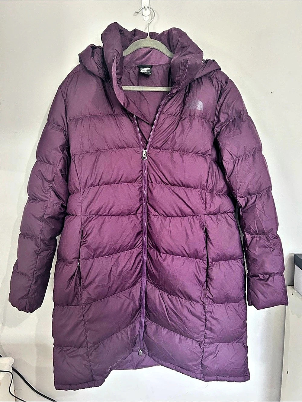 The North Face Women's Metropolis Parka Purple Hooded Puffer Jacket XXL